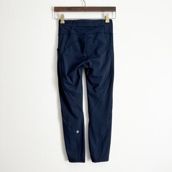 LULULEMON Time To Sweat Crop Leggings True Navy 4 - Picture 7 of 12